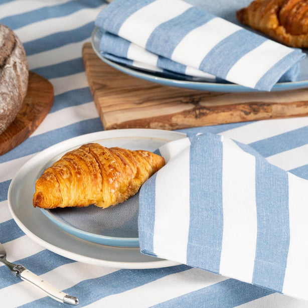 Napkin 6 Pack Luxury Designer Chambray Stripe Heritage Collection by Robinsons