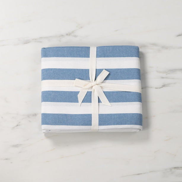 Tablecloth 160cm Round Luxury Designer Chambray Stripe Heritage Collection by Robinsons