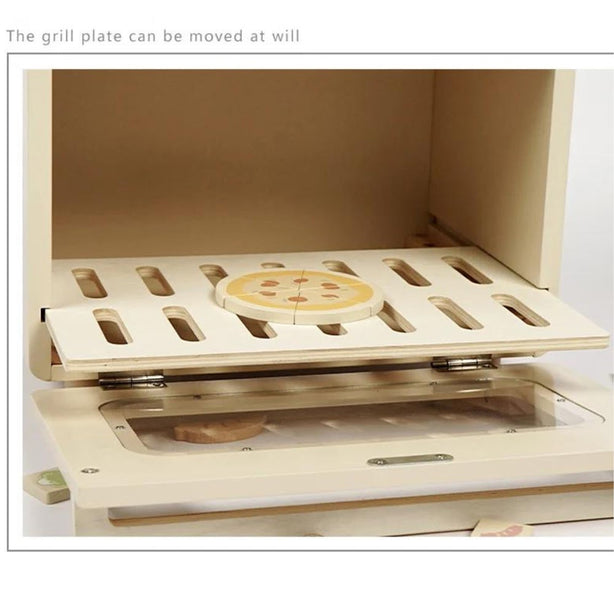 StitchesandTweed Oven Mini Cooking Kitchen Set Wooden Toy - Cream