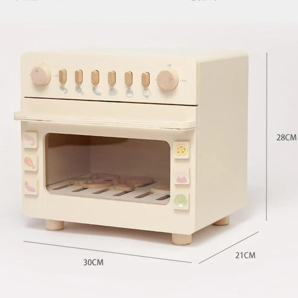 StitchesandTweed Oven Mini Cooking Kitchen Set Wooden Toy - Cream