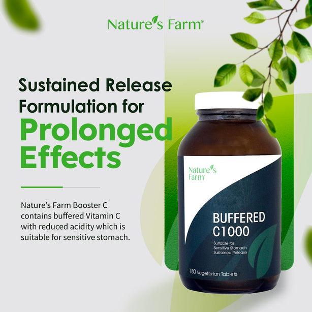 [Bundle of 2] Nature's Farm® Buffered C1000 Sustained Release 180s