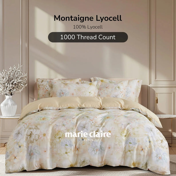 Marie Claire I MONTAIGNE Lyocell Printed I 1000TC I Fitted Sheet Set I Bed Set - MC1024-04