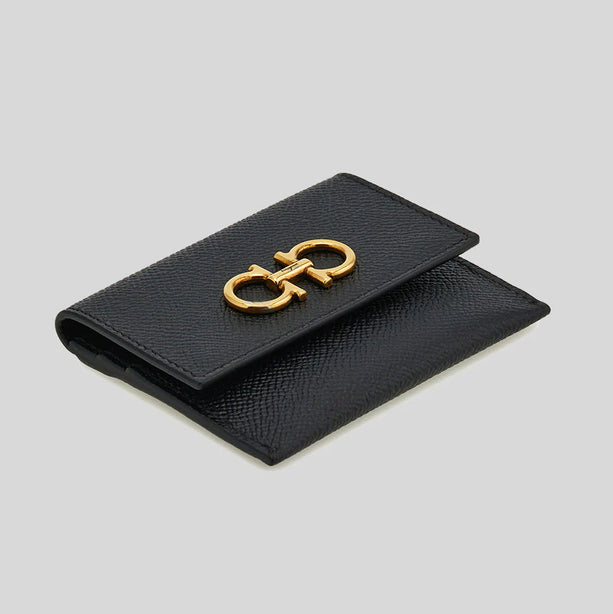 FERRAGAMO Gancini Card Holder Black RB-779901