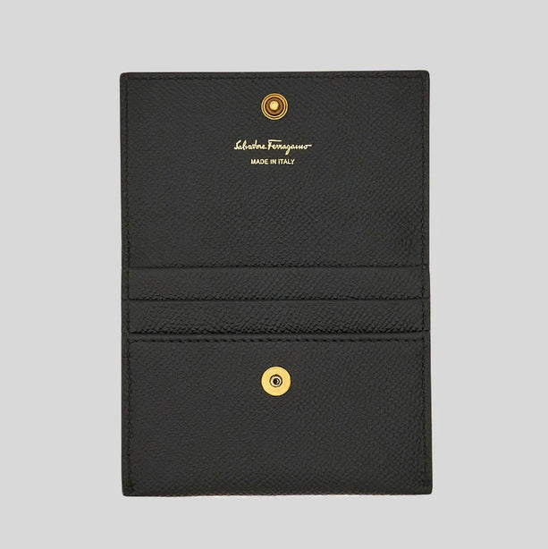 FERRAGAMO Gancini Card Holder Black RB-779901
