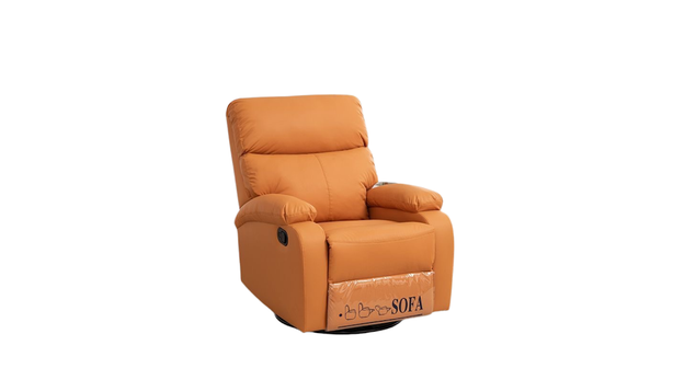 Single armchair 360 degree turn with rocking function (orange)