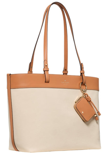 Kate Spade Tessa Tote Bag With Charm - Light Saddle Multi
