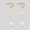 FERRAGAMO 3D Logo Gancini Pearl Drop Earrings Gold RB-760531
