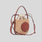 CHLOE Mini Horse Medal Basket In Natural Fibers Sepia Brown RB-CH25US593O8227S
