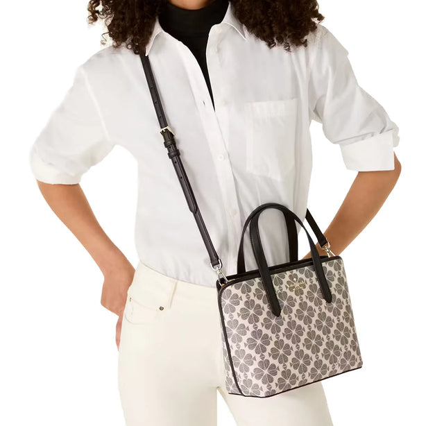 Kate Spade Spade Flower Small Tote Bag in Black Multi KH425