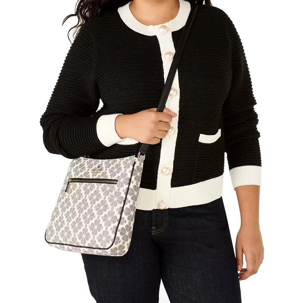 Kate Spade Signature Spade Flower Large Swingpack Crossbody Bag in Black Multi KG481