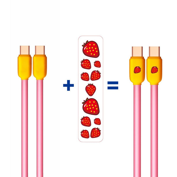 Yookie STRAWBERRY BAR 60W Type C to C / Type-C to Lightning Cable (1m)