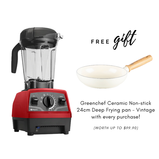 Vitamix Explorian Series E520 Blender (Red) + FREE Greenchef 24cm Ceramic Non-stick Deep Frying Pan