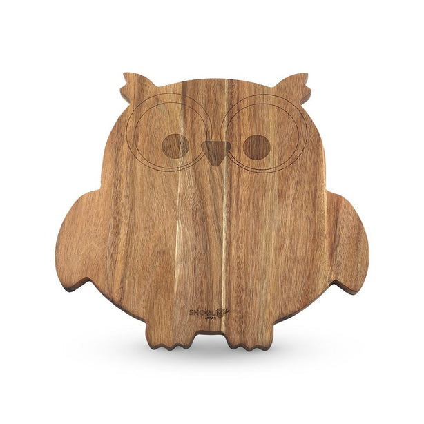 La gourmet Shogun Acacia Serving Board (Owl) - New