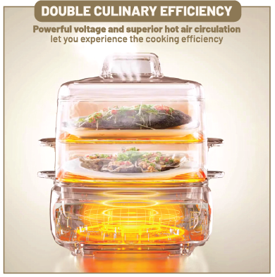 La Gourmet Electric 2-tier Stainless Steel Multi Food Steamer (Cream) - New