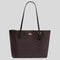 COACH Zip Top Tote Bag In Signature Canvas Walnut/Black RB-CBT20
