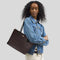 COACH Zip Top Tote Bag In Signature Canvas Walnut/Black RB-CBT20