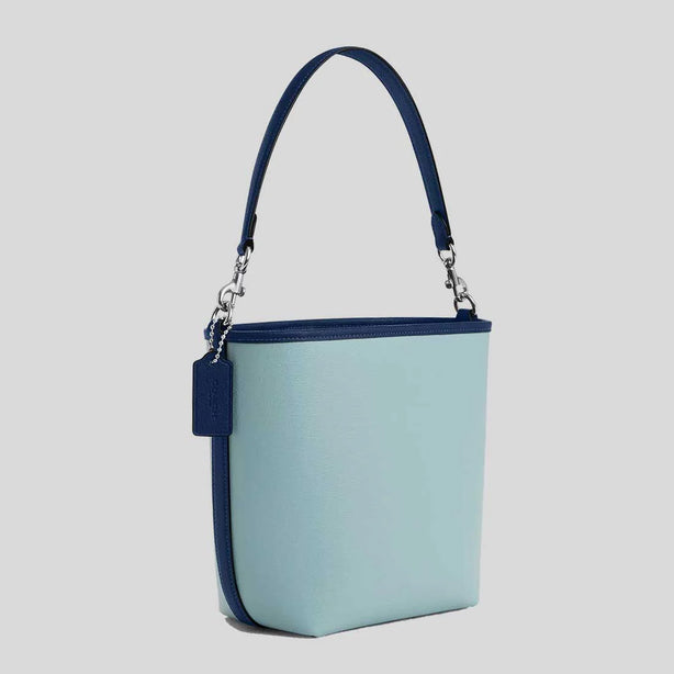COACH City Bucket Bag In Colorblock Light Blue/Deep Blue RB-CBA54