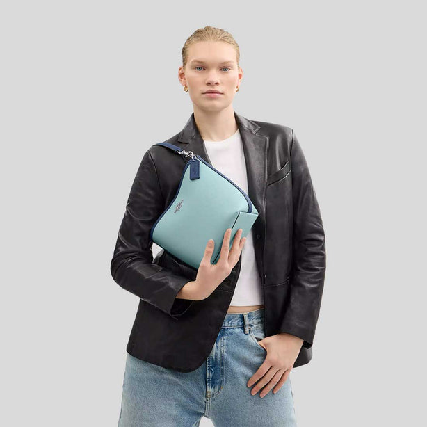 COACH City Bucket Bag In Colorblock Light Blue/Deep Blue RB-CBA54
