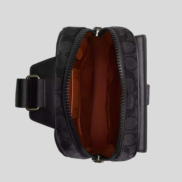COACH Track Pack In Signature Canvas Charcoal/Black RB-CX880