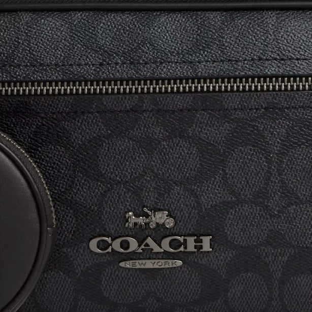 COACH Elias Belt Bag In Signature Canvas Charcoal/Black RB-CZ400