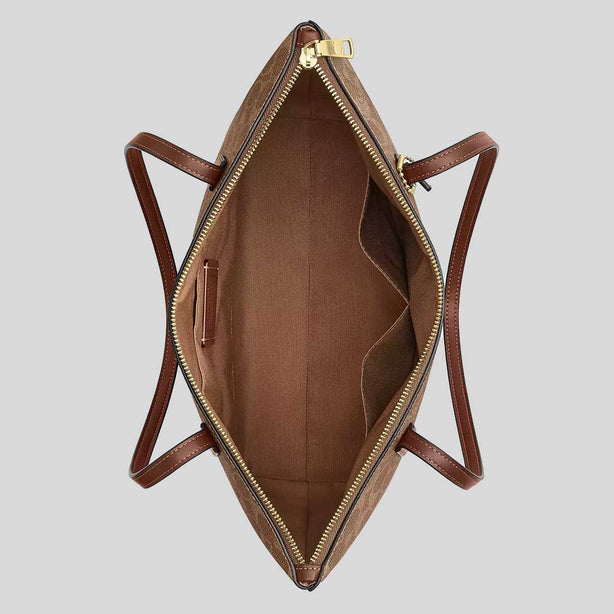 COACH Zip Top Tote Bag In Signature Canvas Tan/Brown RB-CBT20