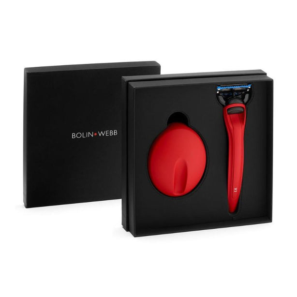 Bolin Webb X1 Matte Red Razor and Stand - Gillette Fusion 5 + Razor Case