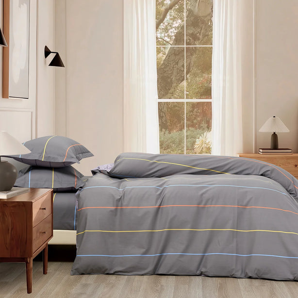 Marie Claire Lumine Printed 100% Combed Cotton 1000TC | Fitted Sheet Set I Bed Set - MC0425CTN-05