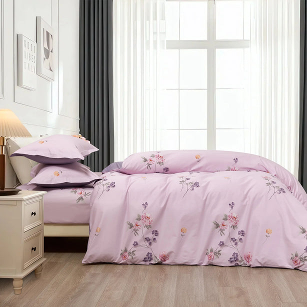 Marie Claire Lumine Printed 100% Combed Cotton 1000TC | Fitted Sheet Set I Bed Set - MC0425CTN-01