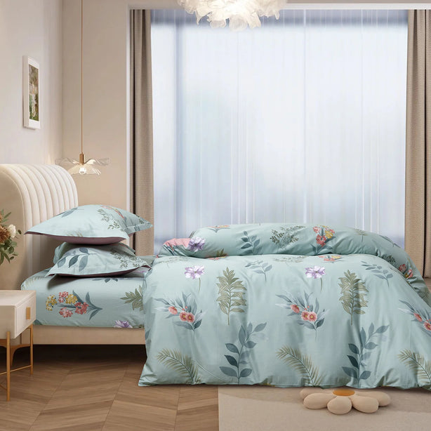 Marie Claire Lumine Printed 100% Combed Cotton 1000TC | Fitted Sheet Set I Bed Set - MC0425CTN-03
