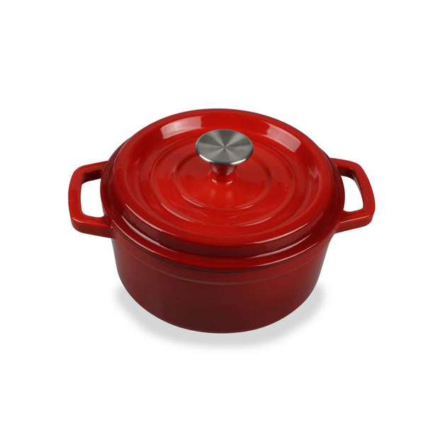 Stabil CIP-1522R 28cm Cast Iron Pot with Enameled Interior Dutch Oven Soup Pot