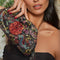 The Patty Pouch Crossbody in Dragon Print Leather with Red Jade Stone