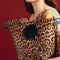 The Noraa Bucket Bag in Leopard Print with Black Dragon Jade Stone