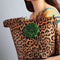 The Noraa Bucket Bag in Leopard with Green Dragon Jade Stone