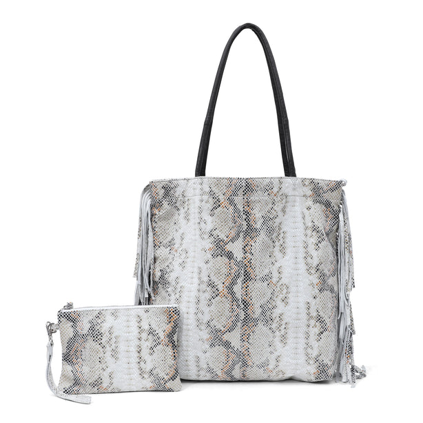 Tassel Shopper in Ash Orange