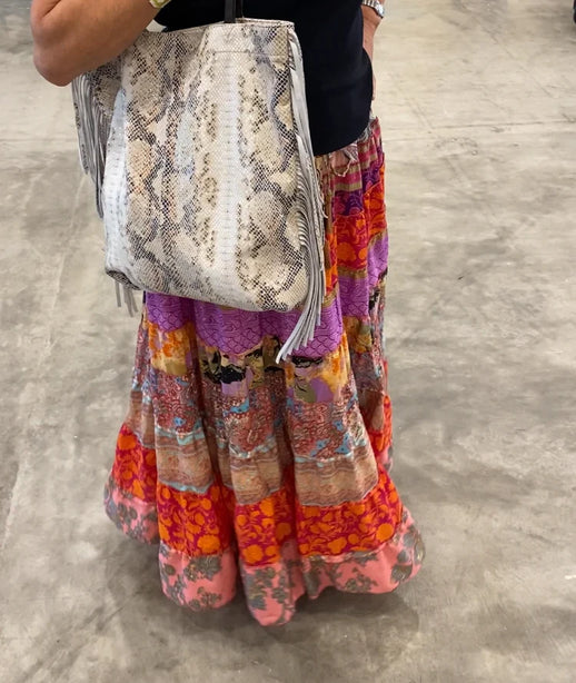 Tassel Shopper in Ash Orange