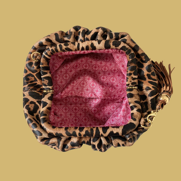 The Patty Pouch Crossbody in Leopard Print Leather