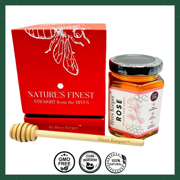 Hives Keeper Mother's Day Limited Edition Rose Infused Raw Honey Gift Set 250g