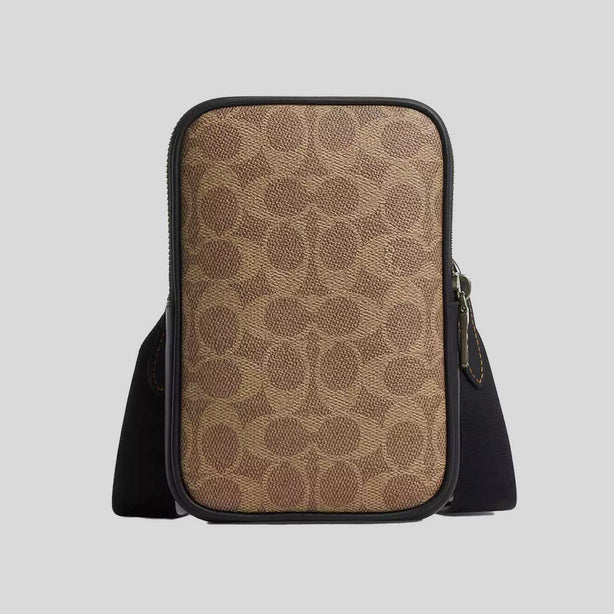 COACH Aden Crossbody Bag In Signature Canvas Tan/Black RB-CW364