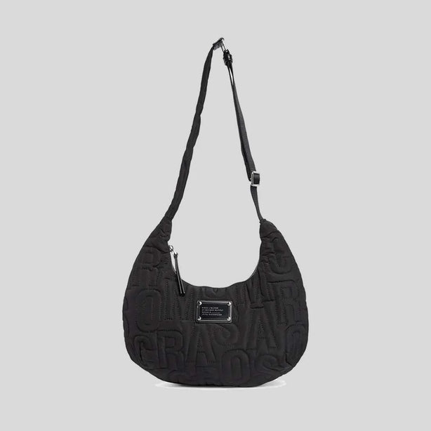 MARC JACOBS SMALL Jumbled Logo Workwear Nylon Shoulder Bag Black RB-4R4HSH018H02