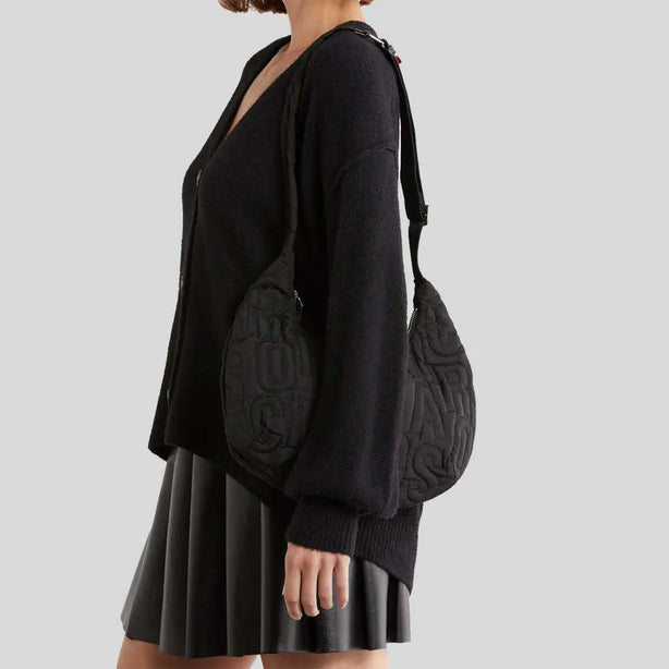 MARC JACOBS SMALL Jumbled Logo Workwear Nylon Shoulder Bag Black RB-4R4HSH018H02