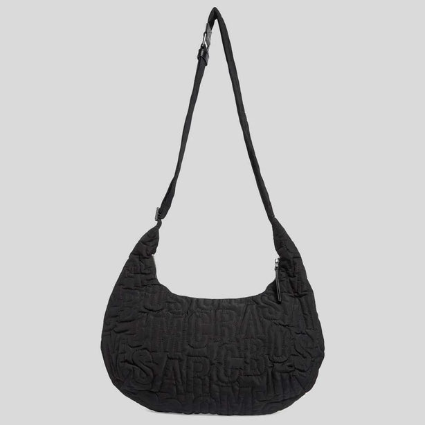 MARC JACOBS LARGE Jumbled Logo Workwear Nylon Shoulder Bag Black RB-4R4HCR001H02