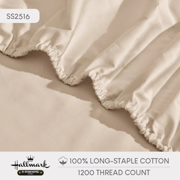 Hallmark 5-Star Hotel Bed Sheet Set - 1200TC - Cream