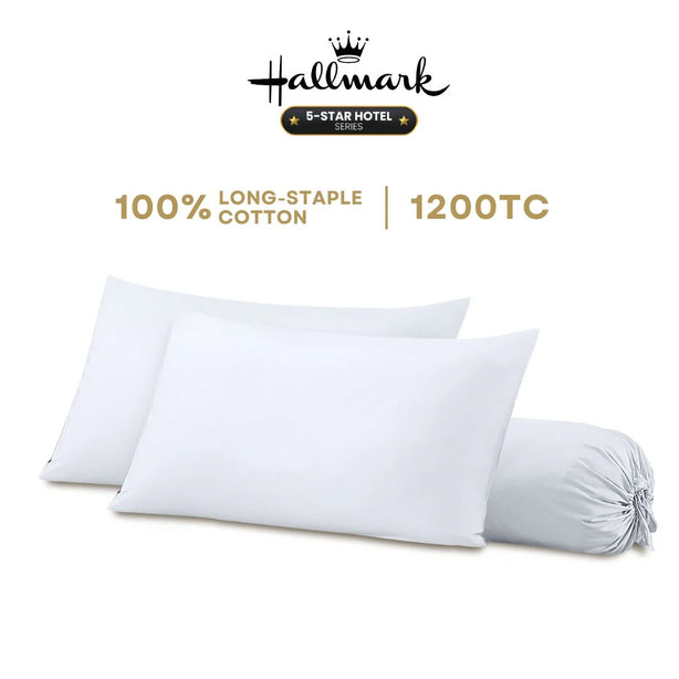 Hallmark 5-Star Hotel Pillow and Bolster Case - 1200TC - 3 Colors