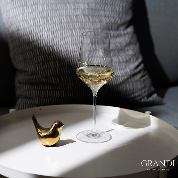 Grandi Aurora Wine Glass 380 ml With Swarovski Crystals (2 Pc)
