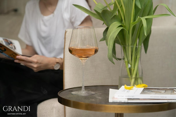 Grandi Aurora Deluxe Wine Glass 710 ml With Swarovski Crystals (2 Pc)