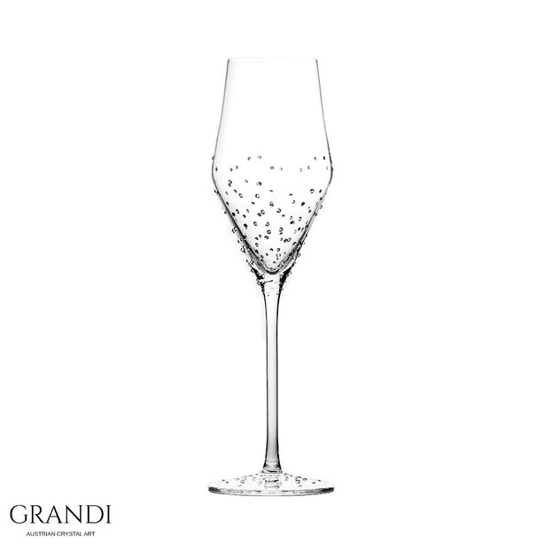 Grandi Aurora Champagne Glass 260 ml With Swarovski Crystals (2 Pc)