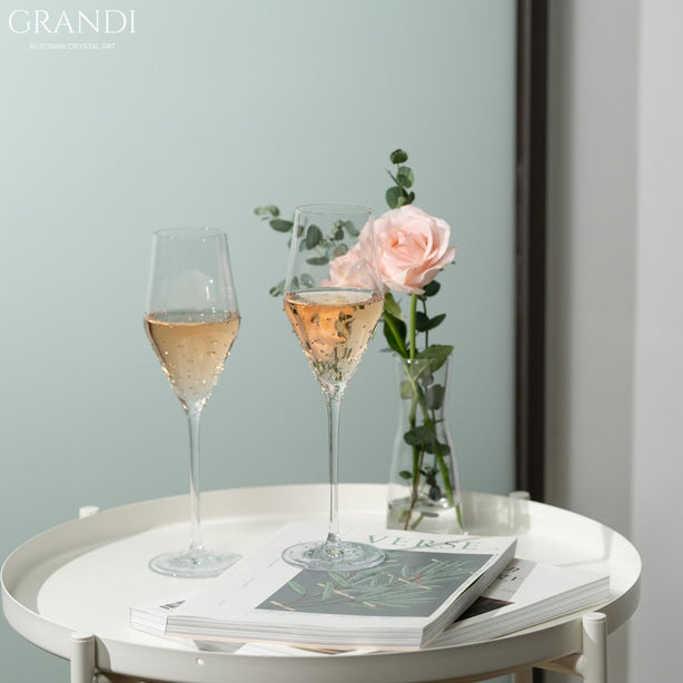 Grandi Aurora Champagne Glass 260 ml With Swarovski Crystals (2 Pc)