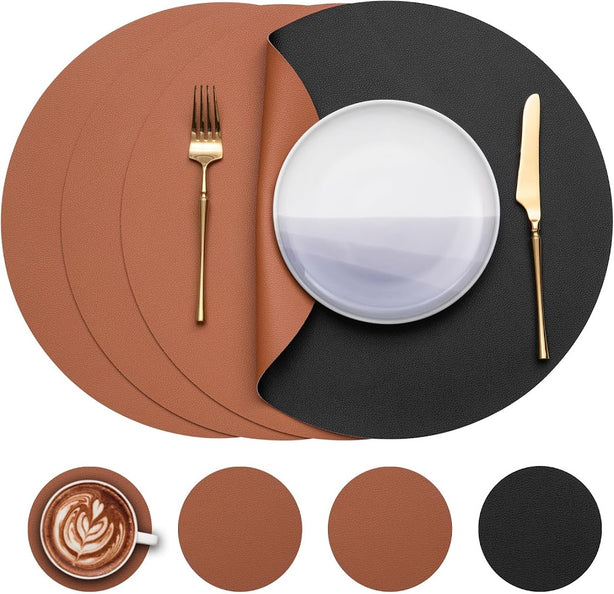 PERI Placemat | Reversible PU Faux Leather - 38 x 38 cm