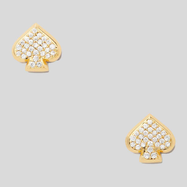 KATE SPADE Everyday Spade Pave Studs Clear/Gold RB-O0RU3126