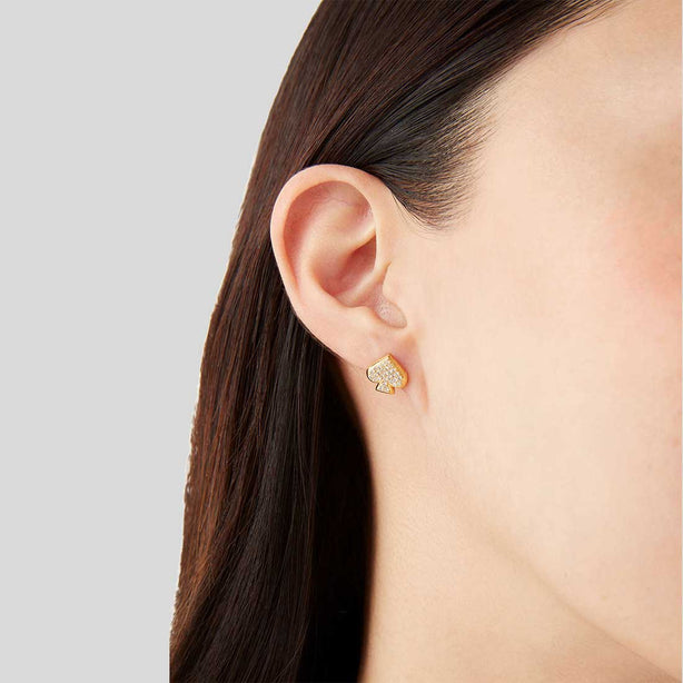 KATE SPADE Everyday Spade Pave Studs Clear/Gold RB-O0RU3126